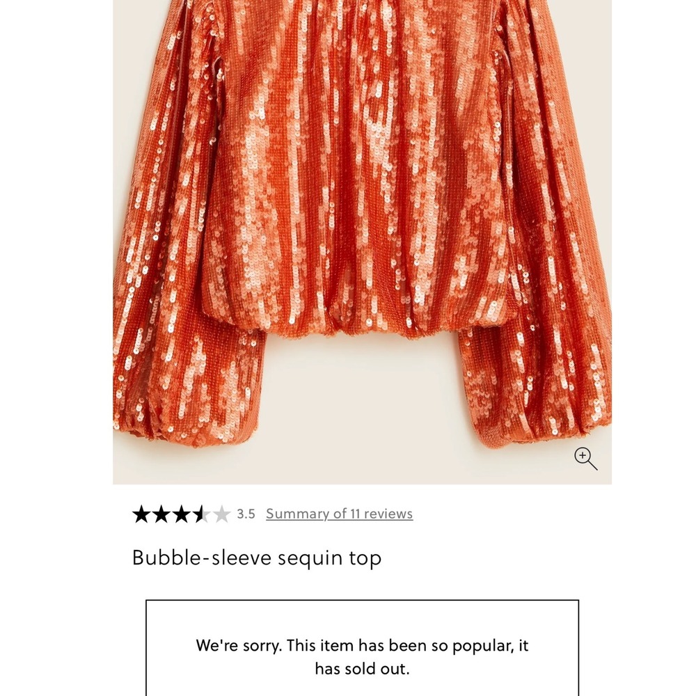 JCrew Orange Sequin Balloon Sleeve Cropped Blouse Top women Small festival - Picture 15 of 16